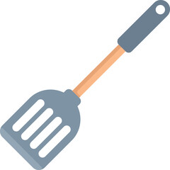 This kitchen spatula with wooden handle is ready for cooking delicious meals