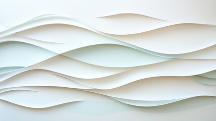 Obraz premium Abstract wave patterns in white, elegant design on a neutral background.