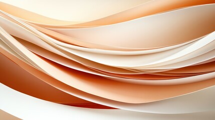 Obraz premium Abstract waves in soft peach and cream colors, flowing smoothly across the surface.