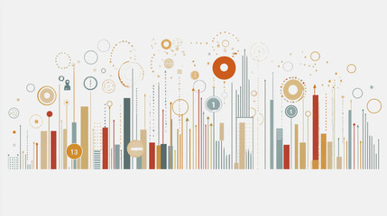 Abstract white background with Colorful charts and graphs with statistics to innovative analyze business potential and forecast future development of companies growth.