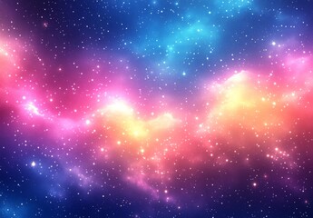 Fototapeta premium 星とボケのある柔らかいパステルカラーの虹の銀河の背景