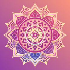 Soft gradient wallpaper featuring a detailed mandala, perfect for yoga and meditation-themed posters