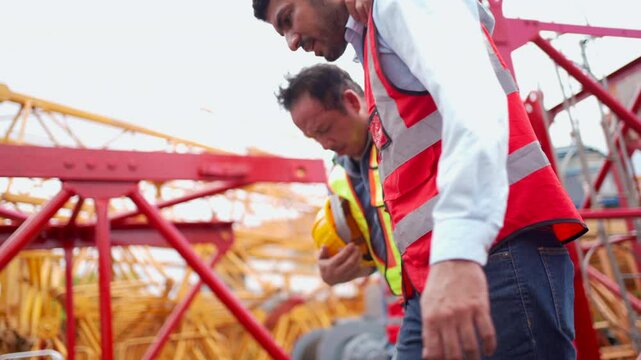 Construction worker have an accident while working in the construction site.