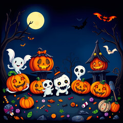 halloween background with pumpkin