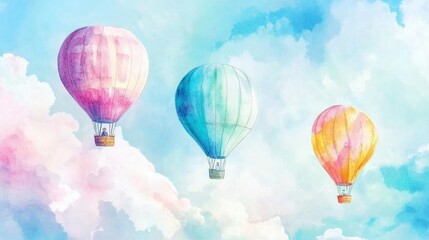 Fototapeta premium Colorful Hot Air Balloons in the Sky