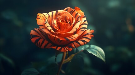 abstract rose tiger stripes pattern