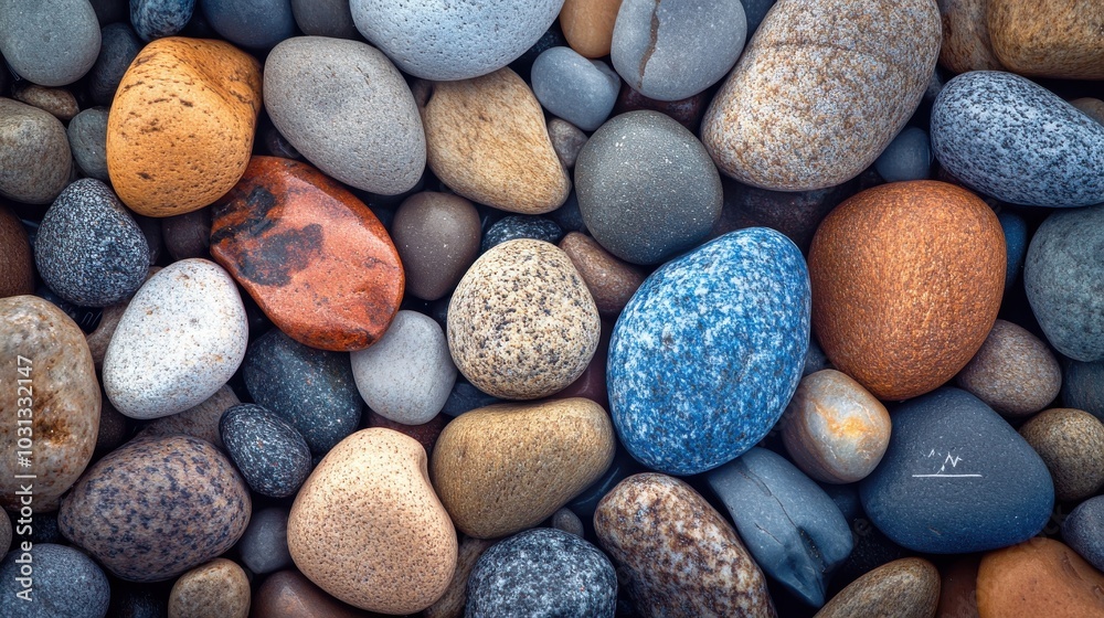 Aufkleber a collection of rocks of various colors and sizes. concept of natural beauty and diversity, as the r