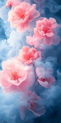 Fototapeta premium Flowers in the smoke, fairy-like beauty