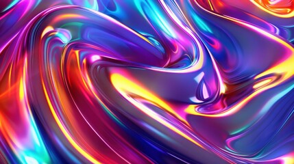Fototapeta premium This stunning abstract image features a vibrant, multicolored fluid texture that flows elegantly, perfect for artistic and creative digital projects.