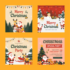 Fototapeta premium Christmas Social Media Collection