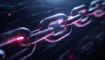 This image showcases a sleek digital blockchain concept, emphasizing connectivity and innovation within a modern technology landscape, ideal for digital representation.