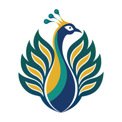 Peacock vector logo design 1