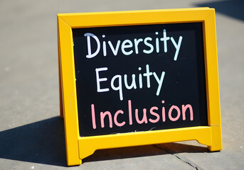 Fototapeta premium Diversity, Equity, and Inclusion Sign