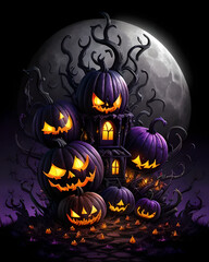 halloween background with pumpkin