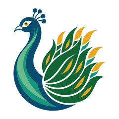 Peacock vector logo design 3