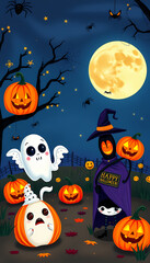 halloween background with pumpkins