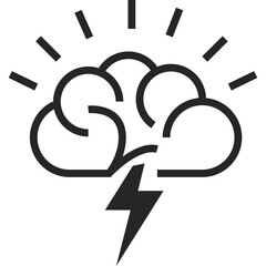 Brain with rays emitting around it.