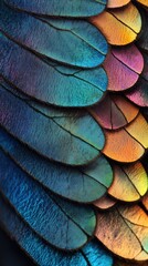 Obraz premium Vibrant Butterfly Scales, intricate textures and vivid colors revealed through extreme magnification, showcasing nature's delicate artistry