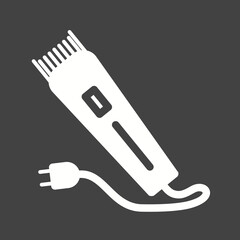 Electric razor icon isolated on gray background.