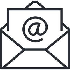 Email icon with envelope and at symbol inside.