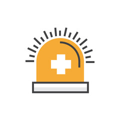 Abstract illustration of a sun with a plus symbol in the center, representing health and wellness.
