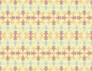 Fototapeta premium Medieval Pixel Patterns For Fabrics, Fabric Patterns, Carpets