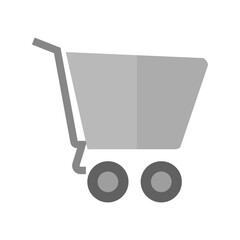 Simple gray shopping cart icon.