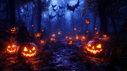 Jack-o'-lantern Path in the Haunted Forest.