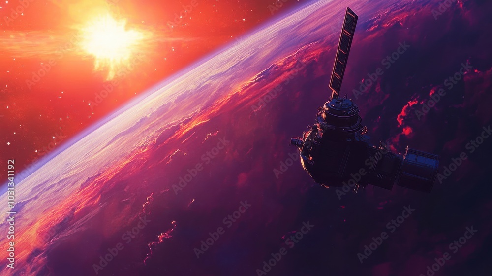 Aufkleber deep space observatory identifies initial signs of intelligent life on a distant exoplanet in a vibr