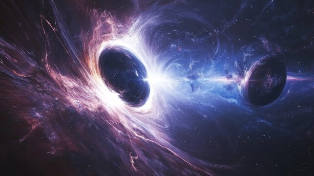 A cosmic rift opens in the fabric of space, showcasing a glimpse into a mesmerizing parallel universe with swirling energies