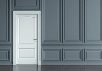 White Door Grey Wall.