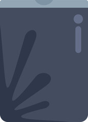 Modern electric hand dryer with blue light activating, isolated vector illustration in flat style