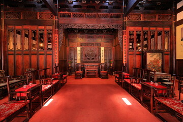 Wufeng Lin family garden with elegant mansion and classic Chinese garden architectures in Wufeng District, Taichung, Taiwan