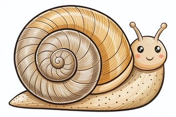 Obraz premium Cute Cartoon Snail Shell Coloring Page for Kids - Fun and Creative Activity for Children