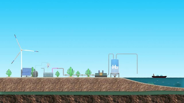 Producing hydrogen using renewable energy and transporting it through pipelines