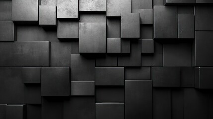 a black and white photo of a wall made of squares