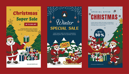 Fototapeta premium Christmas Sale Social Media Collection