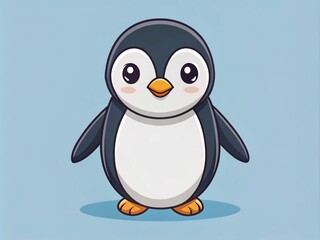 Fototapeta premium Cute Penguin Vector Illustration on White Background for Urban Exploration Photography