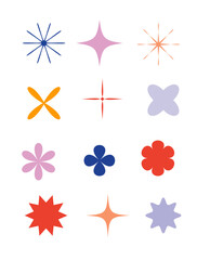 Colorful Simple Vector Graphics - Modern Floral and Geometric Shapes for Digital Design and Branding Projects