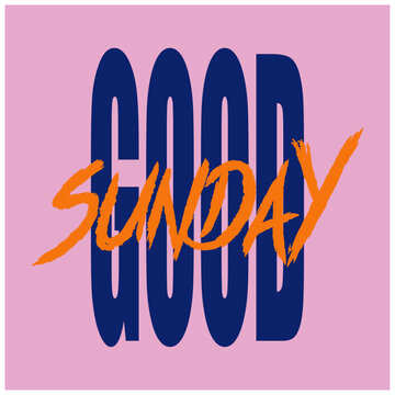 good sunday Minimalist Holy Week Greeting Cards. Palm Sunday, Maundy Thursday, Good Friday, Holy Saturday, Easter Sunday. Catholic Lent season posters. Vector.