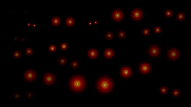 A captivating display of glowing patterns emerges in the darkness, showcasing vibrant colors and intriguing formations that capture the viewers attention. Concept of evil red eyes in the dark.