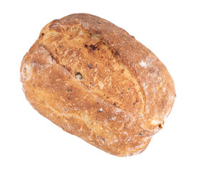 artisan bread made at home with whole natural fermentation with grains and seeds top view