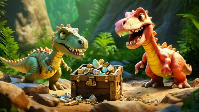 Dino Friends Find Treasure
