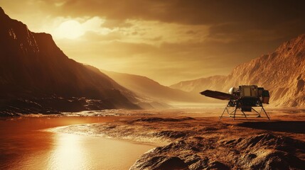 A state-of-the-art space probe lands on a new exoplanet, revealing breathtaking alien landscapes in the distant universe