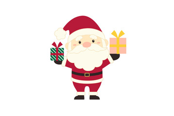 プレゼントを持ったサンタクロースのイラスト