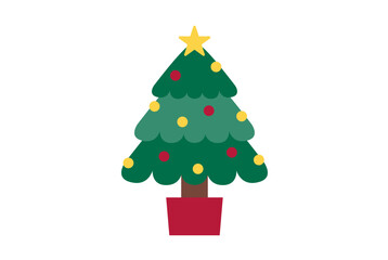 かわいいシンプルなクリスマスツリーのイラスト