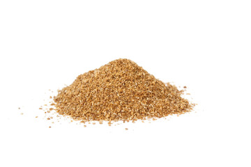Heap of powdered coriander isolated on a white background. Ground coriander.