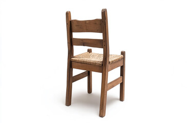 a wooden ladderback chair with a woven seat