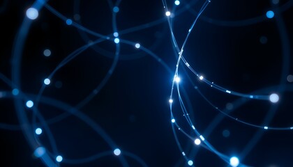 Futuristic Technology Background with Glowing Circuits and Digital Data Streams