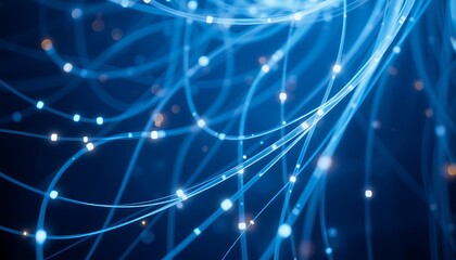 Obraz premium Futuristic Technology Background with Glowing Circuits and Digital Data Streams